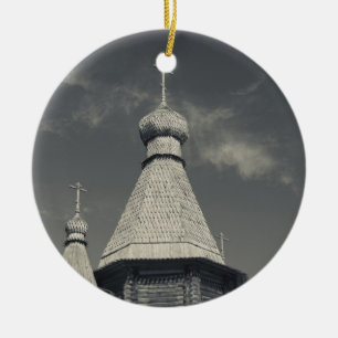 Ornement En Céramique Église orthodoxe russe traditionnelle en bois