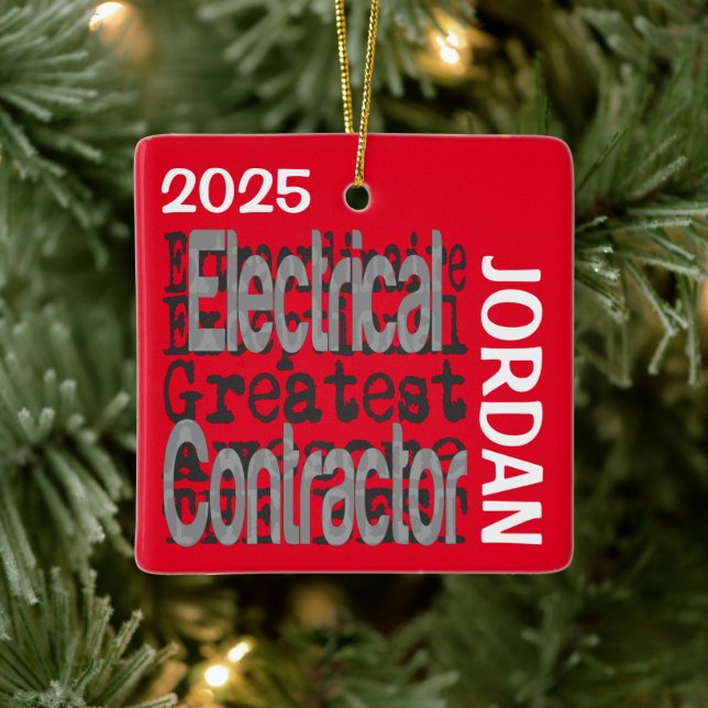 Ornement En Céramique Electrical Contractor Extraordinaire CUSTOM (Arbre)