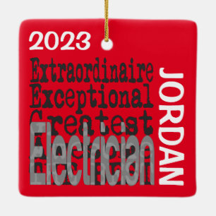 Ornement En Céramique Electrician Extraordinaire CUSTOM