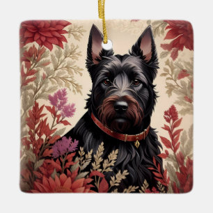 Ornement En Céramique Elégant écossais Terrier Portrait de chien