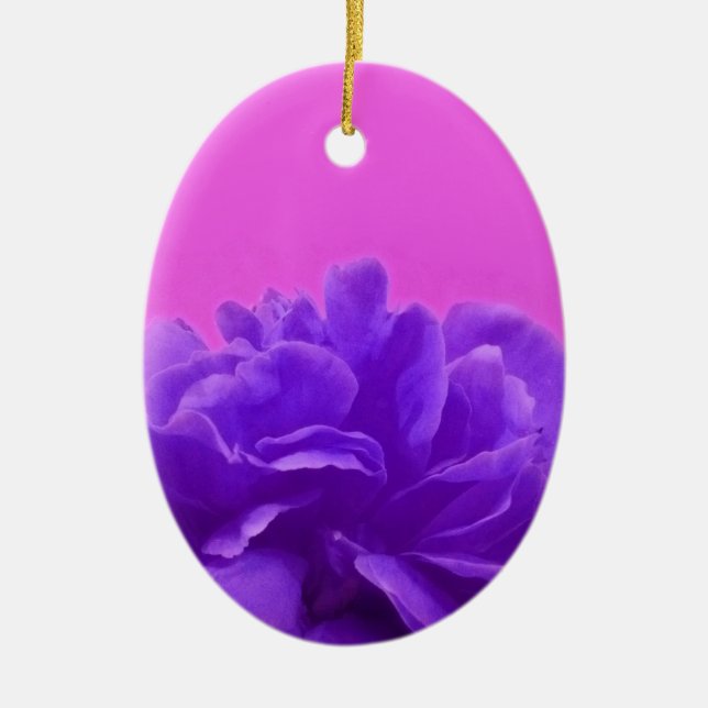 Ornement En Céramique Elegant Purple Raspberry Floral (Devant)