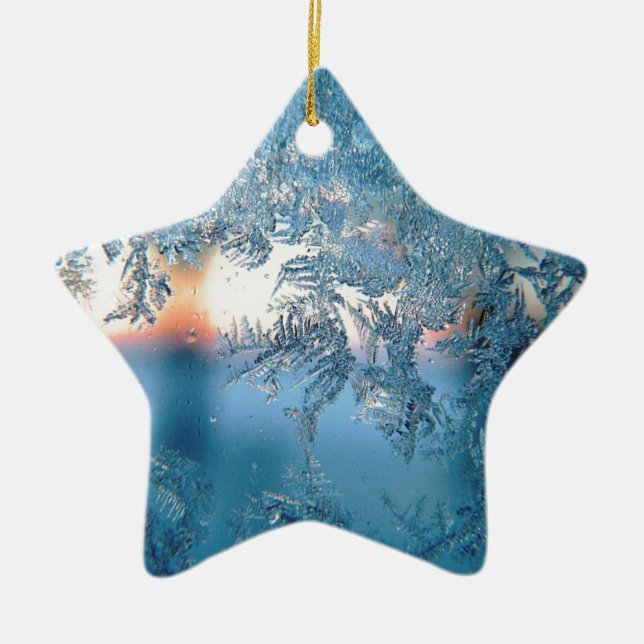 Ornement En Céramique Elegant Winter Frosted Glass Ice Crystals (Devant)