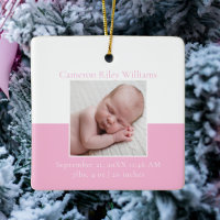 Élégante fille bébé nouveau-né Photo rose Noël