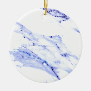 Ornement En Céramique Elégante motif en granit bleu blanc