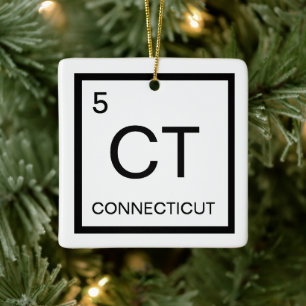 Ornement En Céramique Élément de table périodique Nerdy du Connecticu