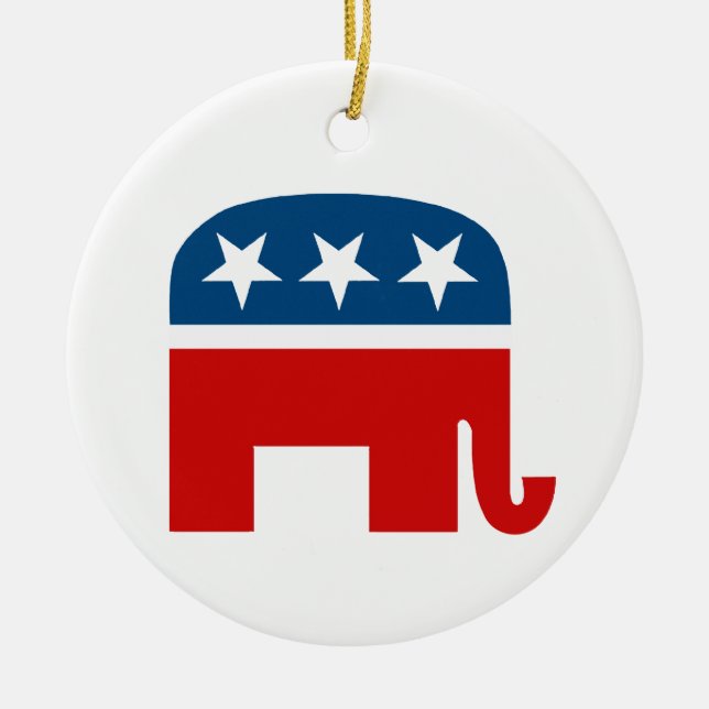 Ornement En Céramique Éléphant républicain (Devant)