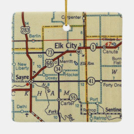 Ornement En Céramique Elk City Oklahoma Retro