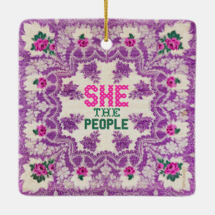 Ornement En Céramique Elle le point de croix de personnes