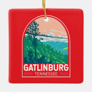 Ornement En Céramique Emblème d'art de voyage à Gatlinburg Tennessee