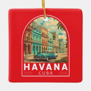 Ornement En Céramique Emblème d'art de voyage à La Havane Cuba