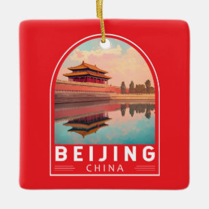 Ornement En Céramique Emblème d'art de voyage de Pékin Chine