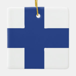 Ornement En Céramique Emblème du drapeau finlandais