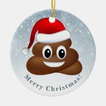 emoji de noël poo avec chapeau santa