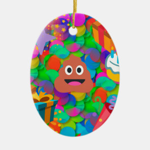 Ornement En Céramique emoji joyeux pod'anniversaire