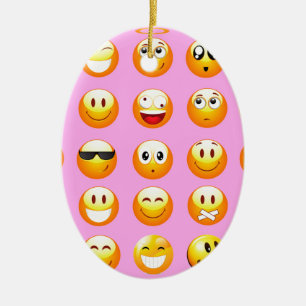 Ornement En Céramique émoji rose pastel