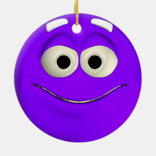 Ornement En Céramique Emoticon pourpre coquin