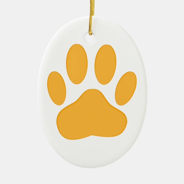 Ornement En Céramique Empreinte de chien orange (Devant)