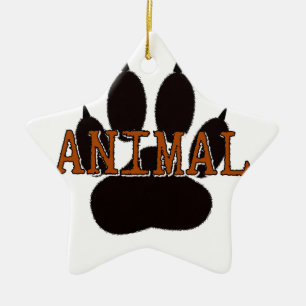 Ornement En Céramique Empreinte de patte d'animal noir