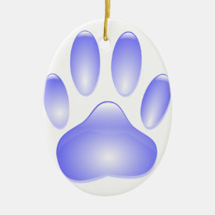 Ornement En Céramique Empreinte de patte de chien de verre