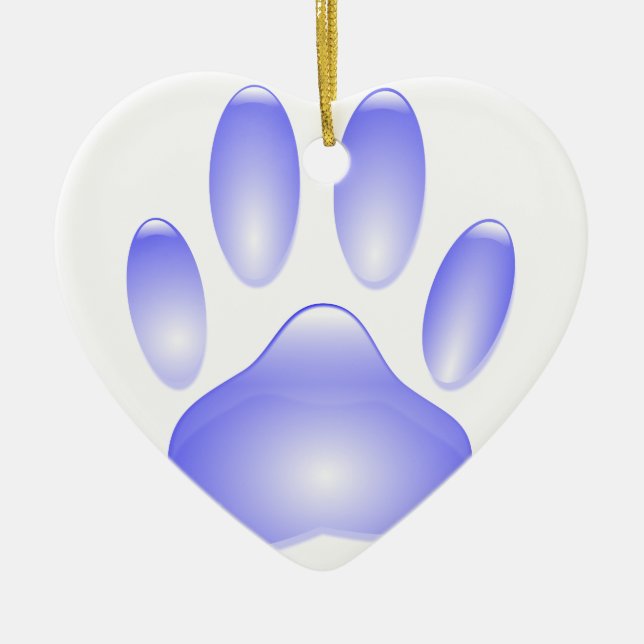 Ornement En Céramique Empreinte de patte de chien de verre (Devant)
