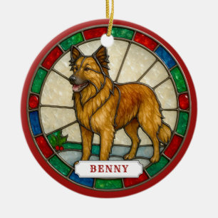 Ornement en céramique en cercle du chien de berger