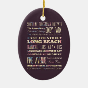 Ornement En Céramique Endroits célèbres de Long Beach, la Californie