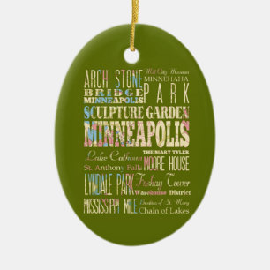 Ornement En Céramique Endroits célèbres de Minneapolis, Minnesota