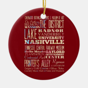 Ornement En Céramique Endroits célèbres de Nashville, Tennessee