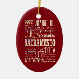 Ornement En Céramique Endroits célèbres de Sacramento, la Californie