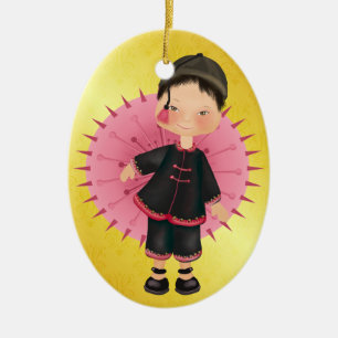 Ornement En Céramique Enfant asiatique - SRF