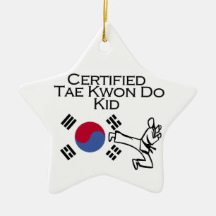 Ornement En Céramique Enfant certifié du Taekwondo