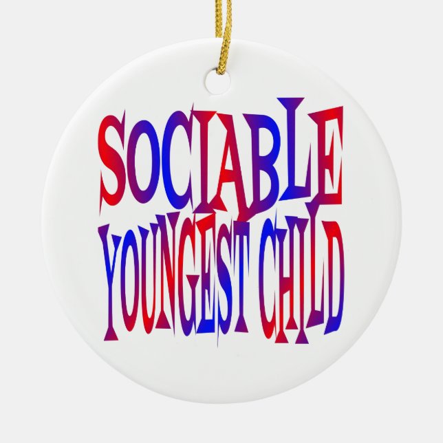 Ornement En Céramique Enfant le plus jeune sociable (Devant)