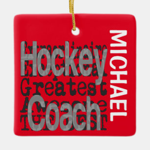 Ornement En Céramique Entraîneur de hockey Extraordinaire PERSONNALISÉ