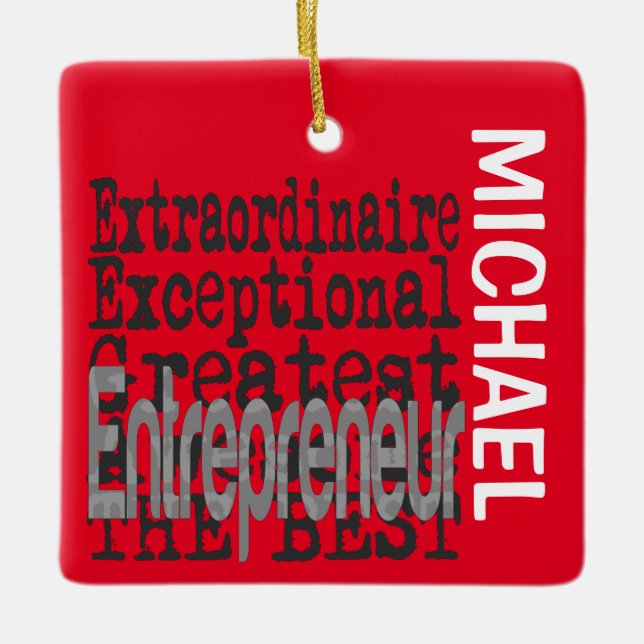 Ornement En Céramique Entrepreneur Extraordinaire PERSONNALISÉ (Devant)