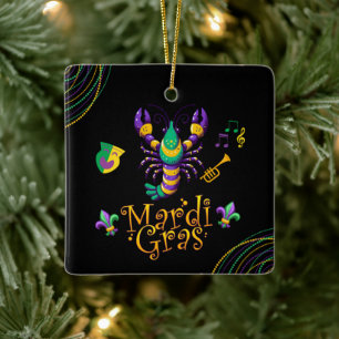 Ornement En Céramique Épis/trompette/masque/fleur de lis Mardi Gras