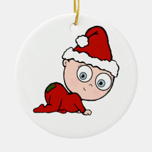 Ornement En Céramique Ęr Noël du bébé