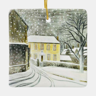 Ornement En Céramique Eric Ravilious - chemin Hallstead en neige,