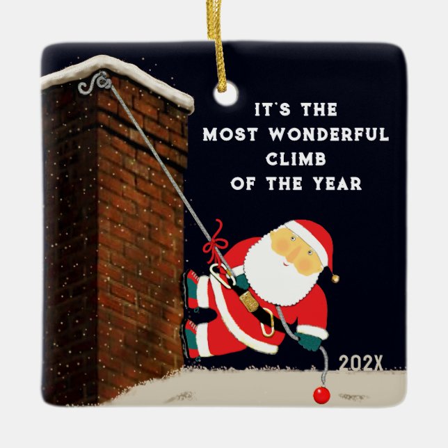 Ornement En Céramique Escalade rock Noël Collectible 2023 (Devant)