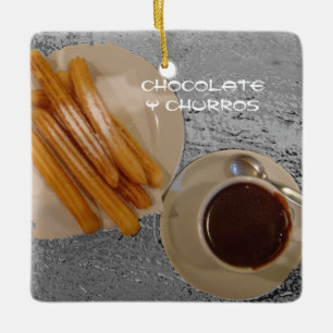 Ornement En Céramique Escroquerie Churros de Caliente de chocolat