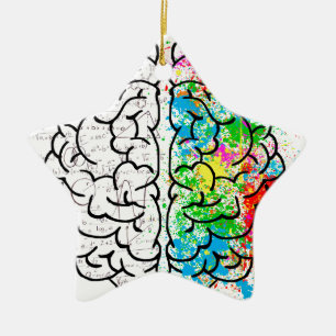 Ornement En Céramique esprit cerveau psychologie idée coeurs