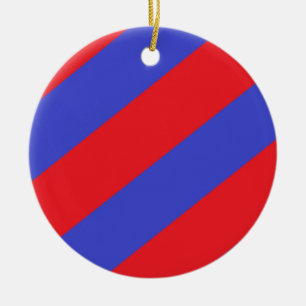 Ornement En Céramique et rayures bleues
