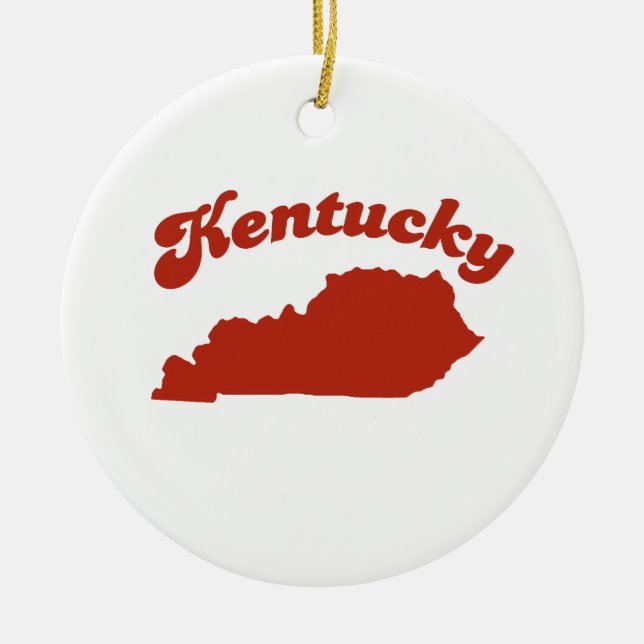 Ornement En Céramique État de rouge du KENTUCKY (Devant)