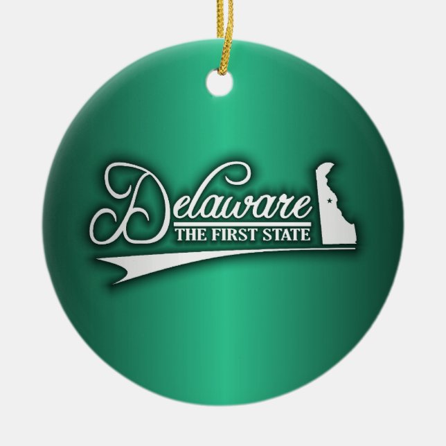 Ornement En Céramique État du Delaware (Devant)