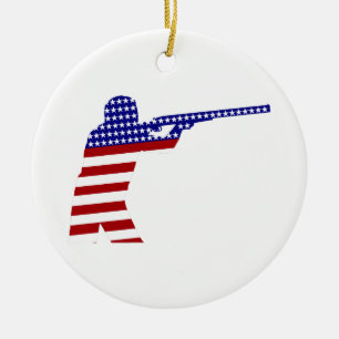 Ornement En Céramique Etats-Unis Fusillade patriotique