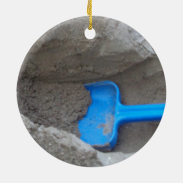 Ornement En Céramique Été Plage creusant le sable, Scoop, jouer (Dos)