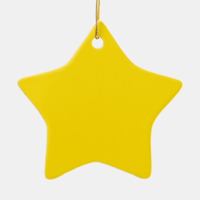Ornement En Céramique Étoile couleur jaune (Devant)