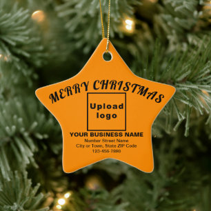 Ornement En Céramique Étoile couleur orange de Noël d'affaires