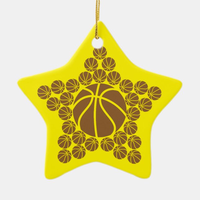 Ornement En Céramique Étoile de basket (Devant)