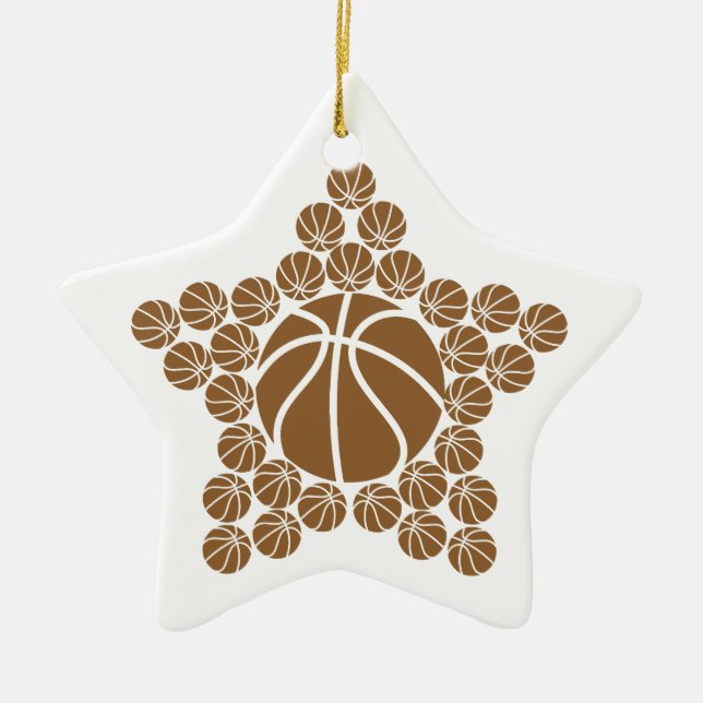 Ornement En Céramique Étoile de basket (Devant)