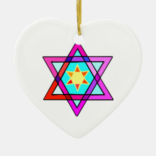 Ornement En Céramique Étoile de David